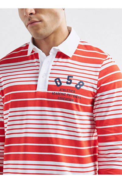 FAV Striped Polo T-shirt with Long Sleeves