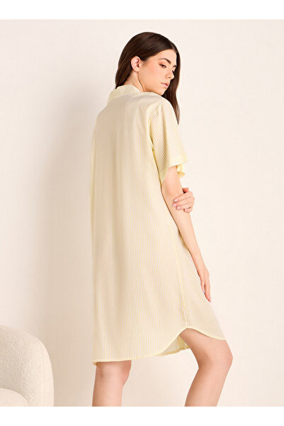 FAV Striped Notch Collar Sleepshirt