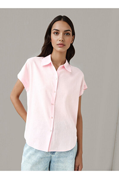 FAV قميص من مزيج الكتان بقصّة عادية