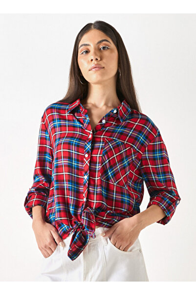 Lee Cooper قميص منقوش بجيب وأكمام طويلة