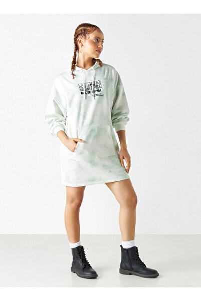 SP Characters Embroidered Mini Sweat Dress with Hood and Kangaroo Pocket