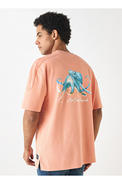 Lee Cooper تي شيرت مطبوع برقبة دائرية وأكمام قصيرة