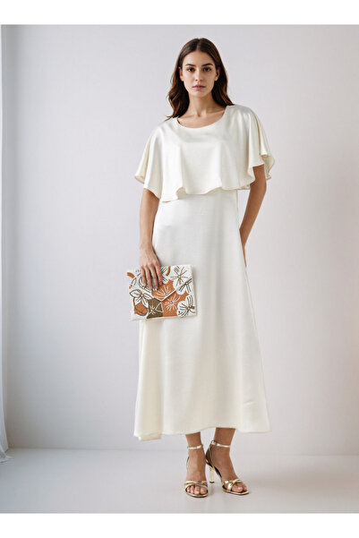 FAV A-line Maxi Viscose Dress with Overlay