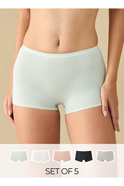 FAV مجموعة من 5 - شورتات قصيرة سادة بحزام خصر مطاطي