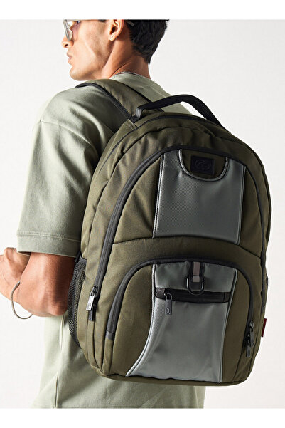 ECKO Unltd Panel Detail Backpack with Adjustable Straps and Zip Closure