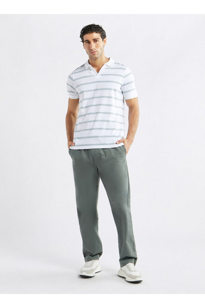FAV Striped Polo T-shirt with Short Sleeves