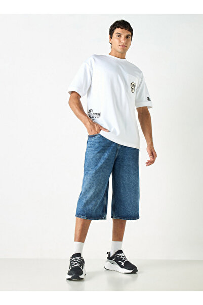 Starter Typographic Print T-shirt with Crew Neck and Short Sleeves