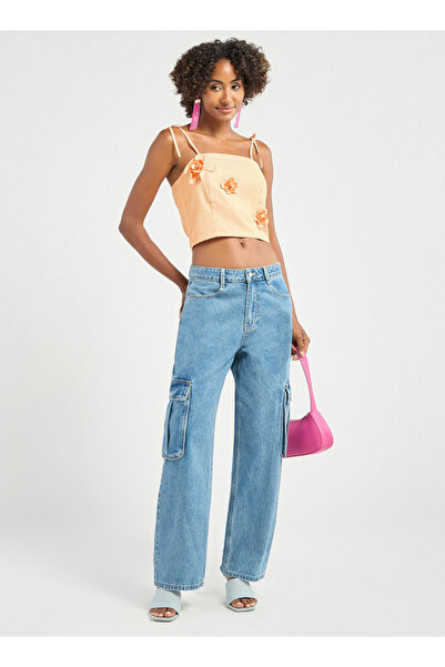 FAV Solid Wide Leg Jeans With Pockets