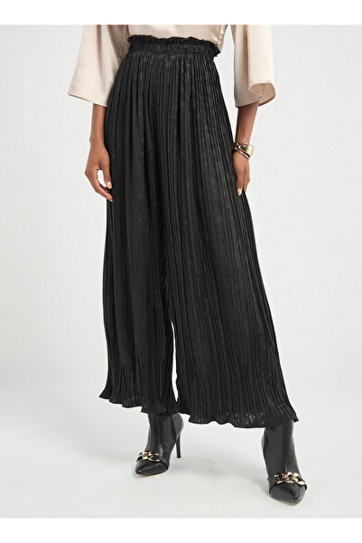 FAV Textured Wide Leg Pants with Elasticated Waistband