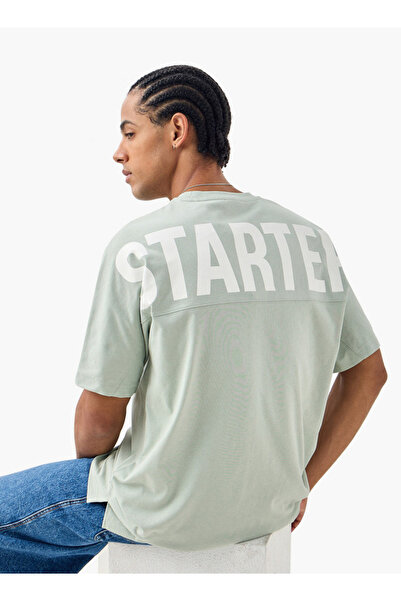 Starter تي شيرت بطبعة شعار وأكمام قصيرة