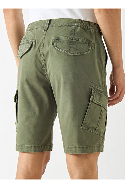 ECKO Unltd Solid Relaxed Fit Cargo Shorts with Button Closure