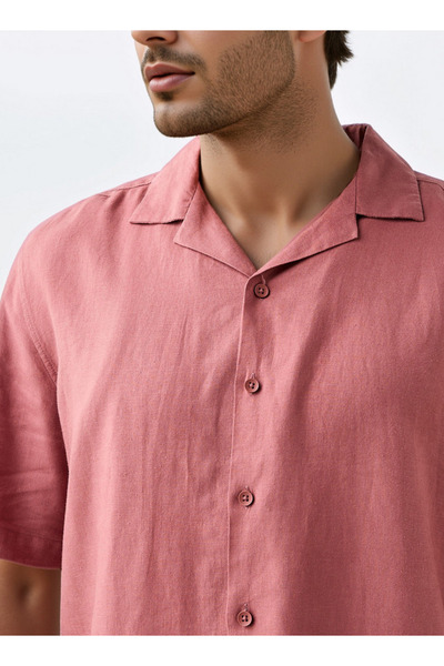 FAV Regular Fit Linen Blend Resort Shirt