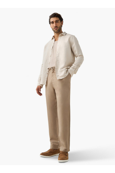 FAV Relaxed Fit Linen Blend Flexi Waist Pants