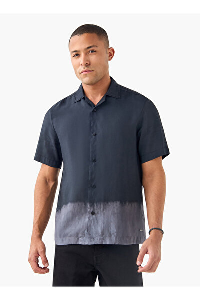 Lee Cooper قميص Tencel أومبري مريح بأكمام قصيرة