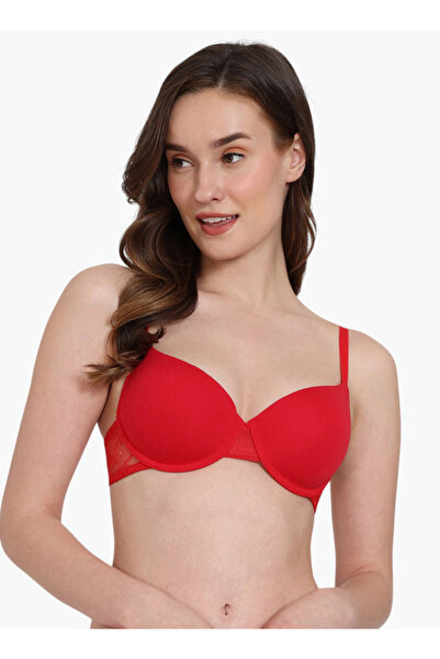 Zivame Lace Panel Padded Demi Bra