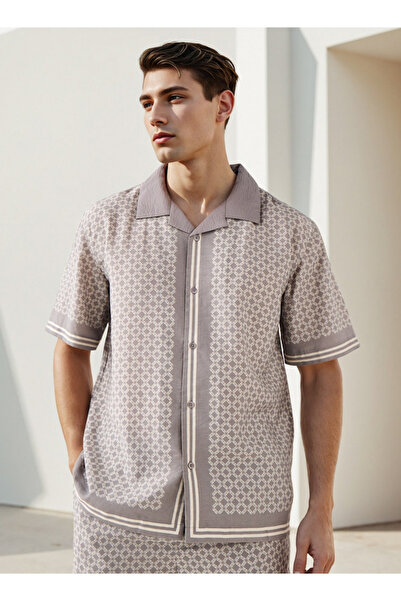 Emperor Regular Fit Printed Shirt with Camp Collar