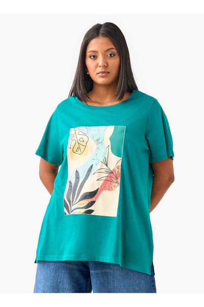 Ulla Popken تي شيرت مطبوع بمقاس كبير من Ulla Popken