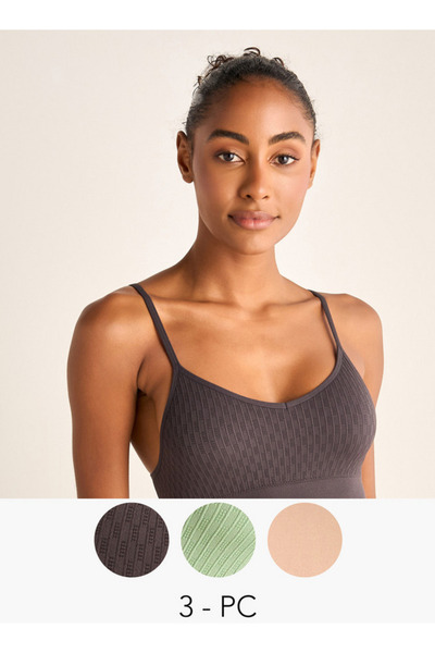 FAV مجموعة من 3 حمالة صدر رياضية منقوشة