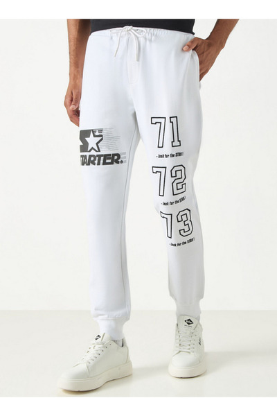 Starter Logo Embossed Flexi Waist Relaxed Fit Joggers with Drawstring Closure