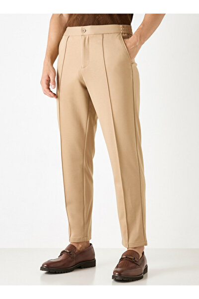 Iconic Solid Slim Fit Trousers with Pockets