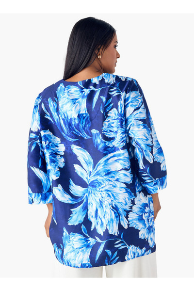 Ulla Popken Printed V Neck Top