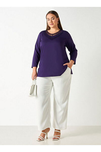 Ulla Popken Plus Size Wide Leg Pants