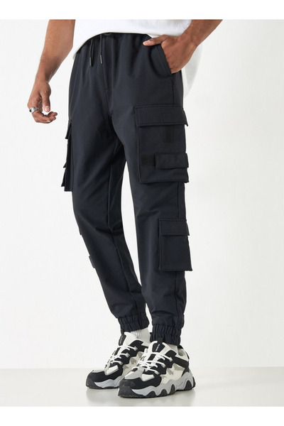 SP Characters Relaxed Fit Cargo Pants With Drawstring Closure And Pockets