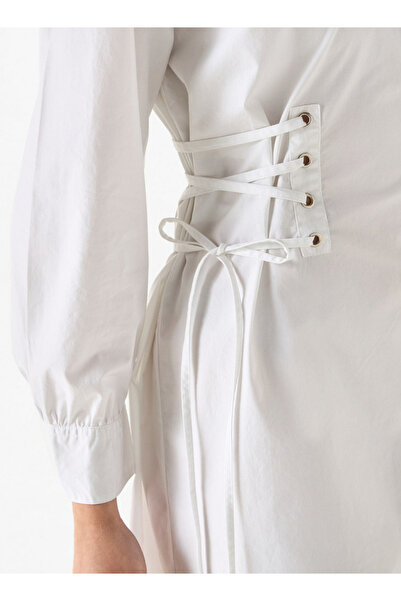 Lee Cooper Shirt Dress with Long Sleeves and Tie-Ups