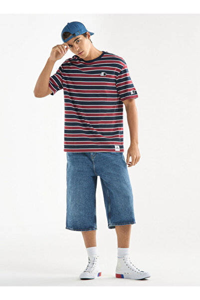 FAV Starter Striped Crew Neck T-shirt with Short Sleeves