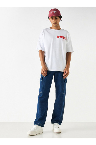 SP Characters Ramones Print T-shirt with Crew Neck and Short Sleeves