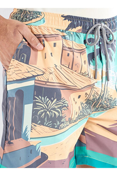 FAV Palm Tree Print Shorts With Drawstring Closure And Pockets