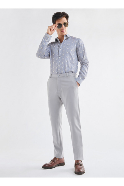 FAV Regular Fit All-Over Antler Print Shirt with Long Sleeves