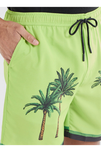 FAV Palm Tree Print Shorts With Drawstring Closure And Pockets
