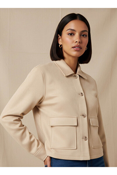 FAV Regular Polyester Blend Shacket with Pockets