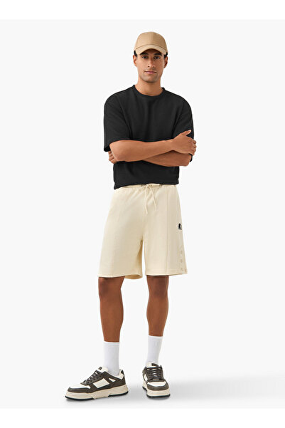 Starter Button Detail Shorts with Drawstring Closure and Pockets