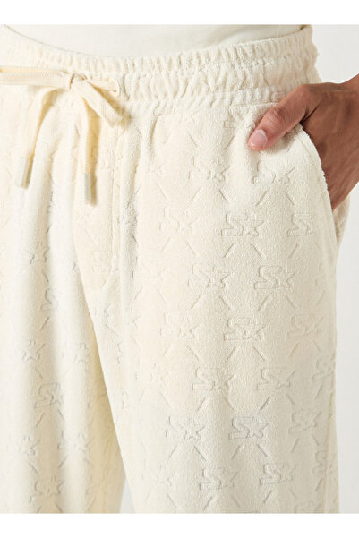 Starter All-Over Monogram Detail Track Pants with Drawstring Closure and Pockets