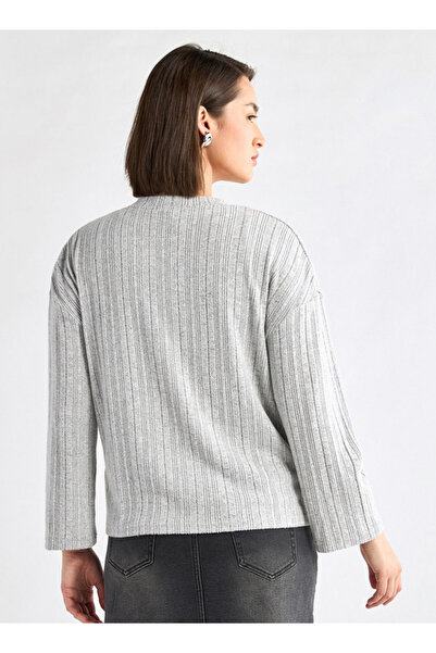 FAV Ribbed High Neck Sweater with Long Sleeves