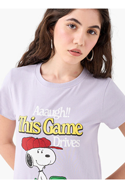 SP Characters Peanuts Print T-shirt With Crew Neck And Short Sleeves
