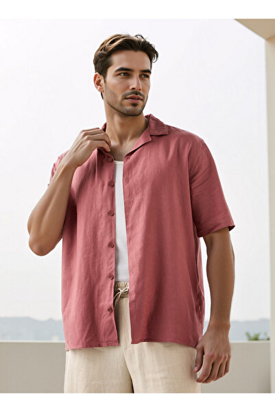 FAV Regular Fit Linen Blend Resort Shirt