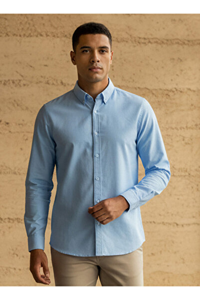 FAV قميص أكسفورد بأكمام طويلة