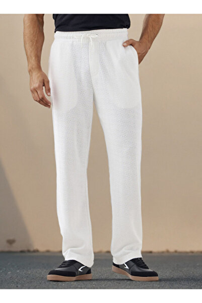 Iconic Regular Fit Textured Trousers with Pockets