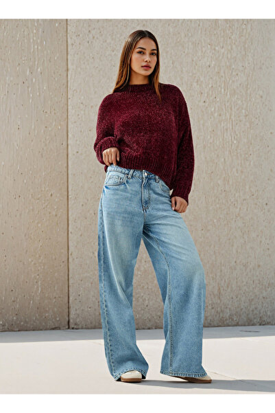 FAV Textured Drop Shoulder Chanille Sweater