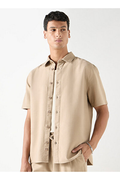 Iconic قميص منقوش بأكمام قصيرة