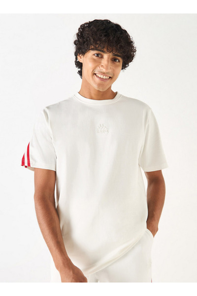 Kappa Solid T-shirt with Round Neck and Short Sleeves