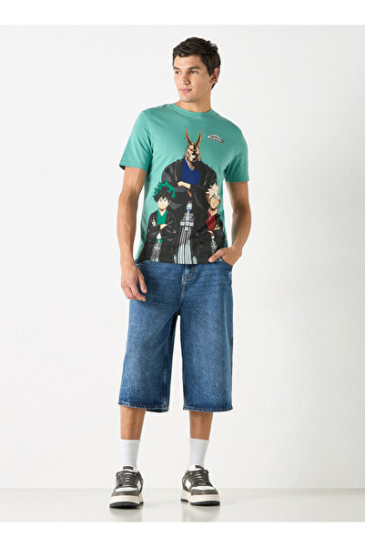 SP Characters My Hero Academia Print T-shirt with Crew Neck and Short Sleeves