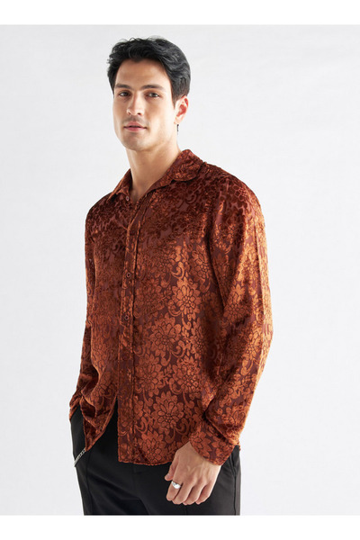FAV Floral Burnout Velour Shirt