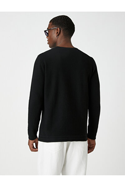 Koton Pulover texturizat basic cu guler rotund