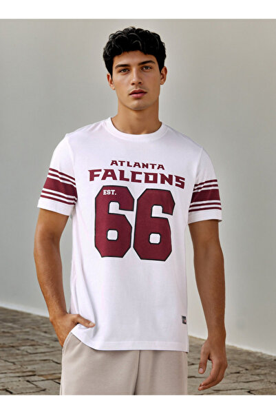 FAV تي شيرت برقبة دائرية وطبعة NFL