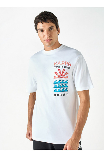 Kappa Graphic Print T-shirt with Crew Neck and Short Sleeves