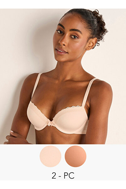 FAV طقم من قطعتين - حمالة صدر دانتيل مع إغلاق بخطاف وعين